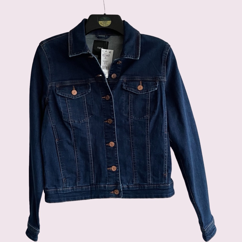BNWT NEXT Indigo Blue Stretch Denim Jacket Size 12 - Picture 1 of 4